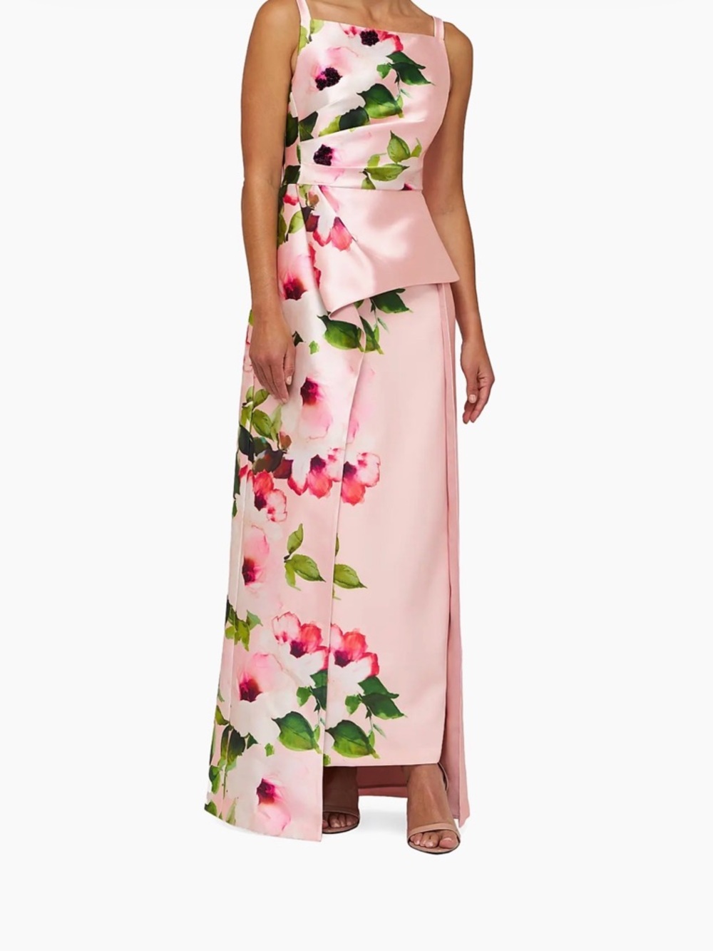 Kay Unger Pink Floral Evening Gown